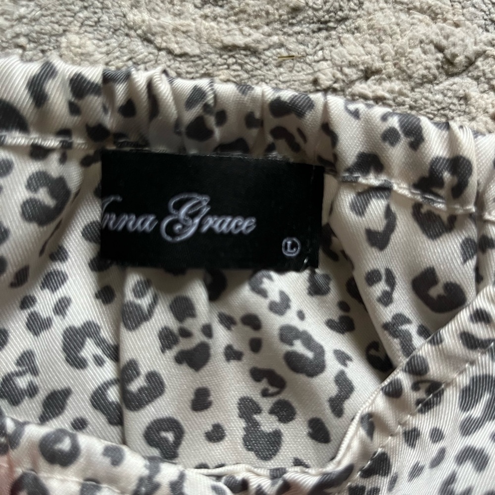 Boutique Satin cheetah print top